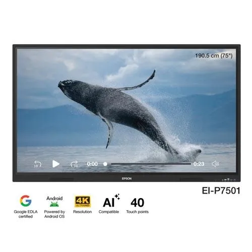 Epson EI P7501 75 Inch 5K UHD Interactive Display Dealer Price in chennai, Tamilnadu, Coimbatore, Kanchipuram, Sriperumbudur, Tiruvallur, Tiruppur
