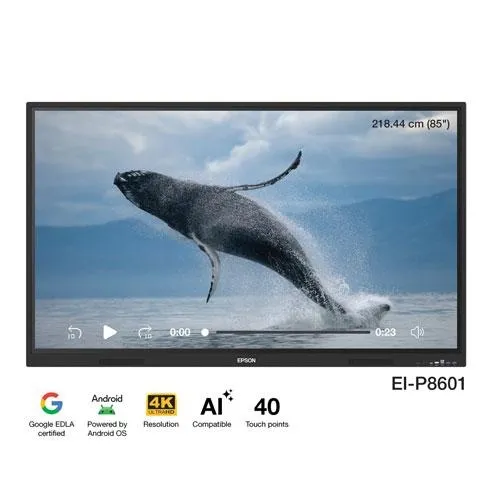 Epson EI P8601 86 Inch 5K UHD Interactive Display Dealer Price in chennai, Tamilnadu, Coimbatore, Kanchipuram, Sriperumbudur, Tiruvallur, Tiruppur